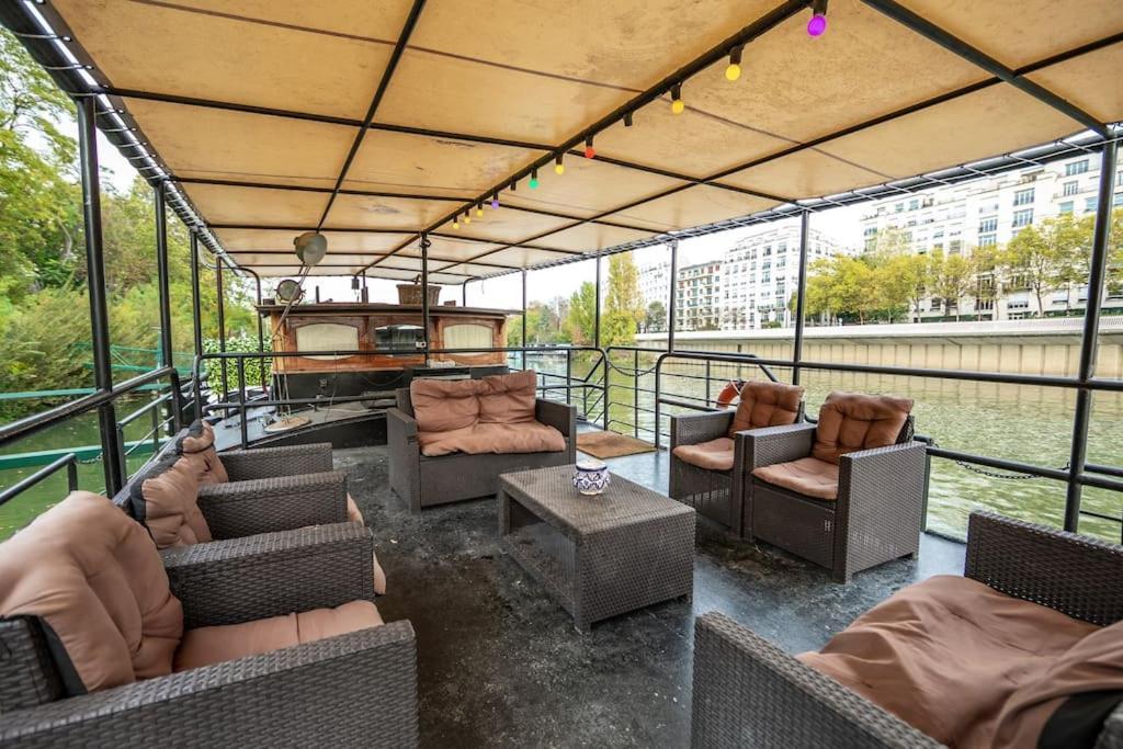 Villa Grande Peniche 4 Ch - 10 Pers -Paris - Ile De Puteaux- Terrasses Exterior foto
